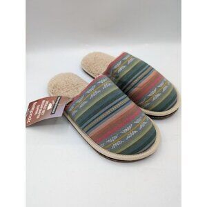 Women's Feelgoodz Mule Slippers Size 6-7 Slip on Sherpa Lined Indoor Outdoor NEW